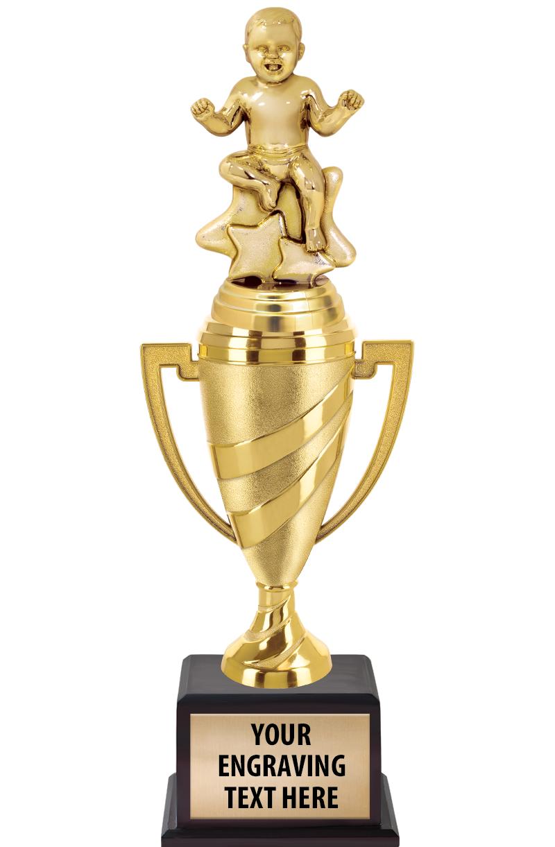 13"SWIRL CUP WOOD BS W FIG TRP