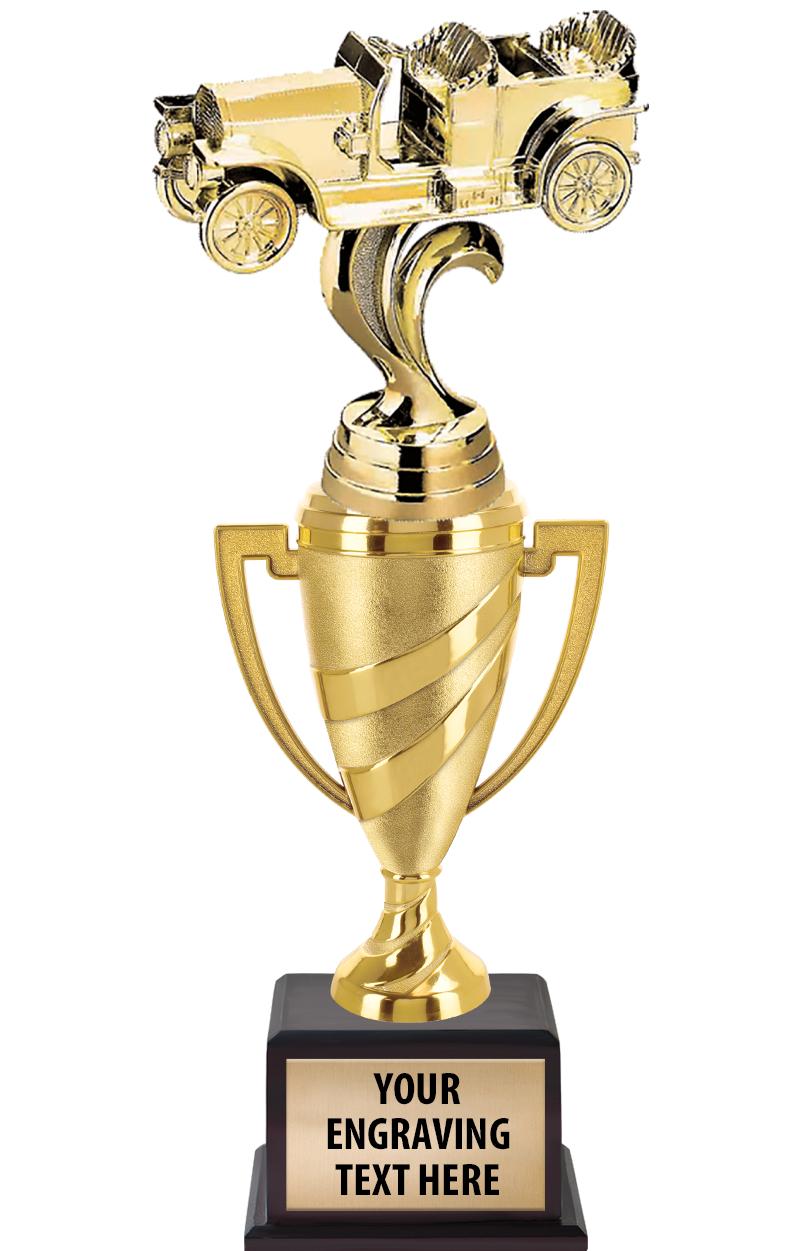 13"SWIRL CUP WOOD BS W FIG TRP