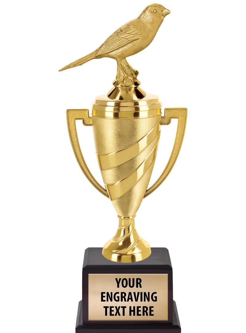 13"SWIRL CUP WOOD BS W FIG TRP