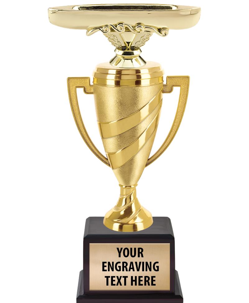 13"SWIRL CUP WOOD BS W FIG TRP