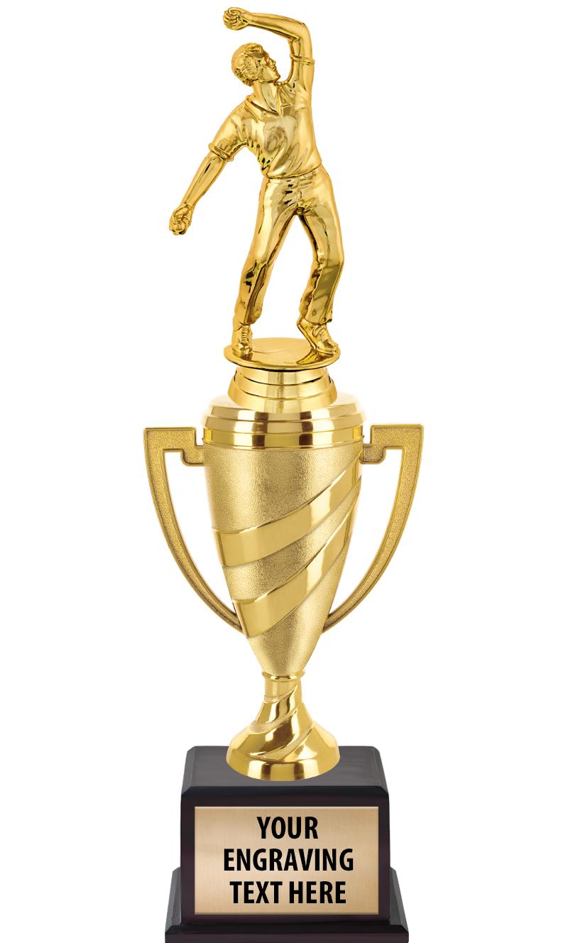 13"SWIRL CUP WOOD BS W FIG TRP