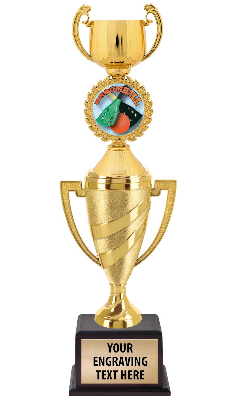 13"SWIRL CUP WOOD BS W FIG TRP