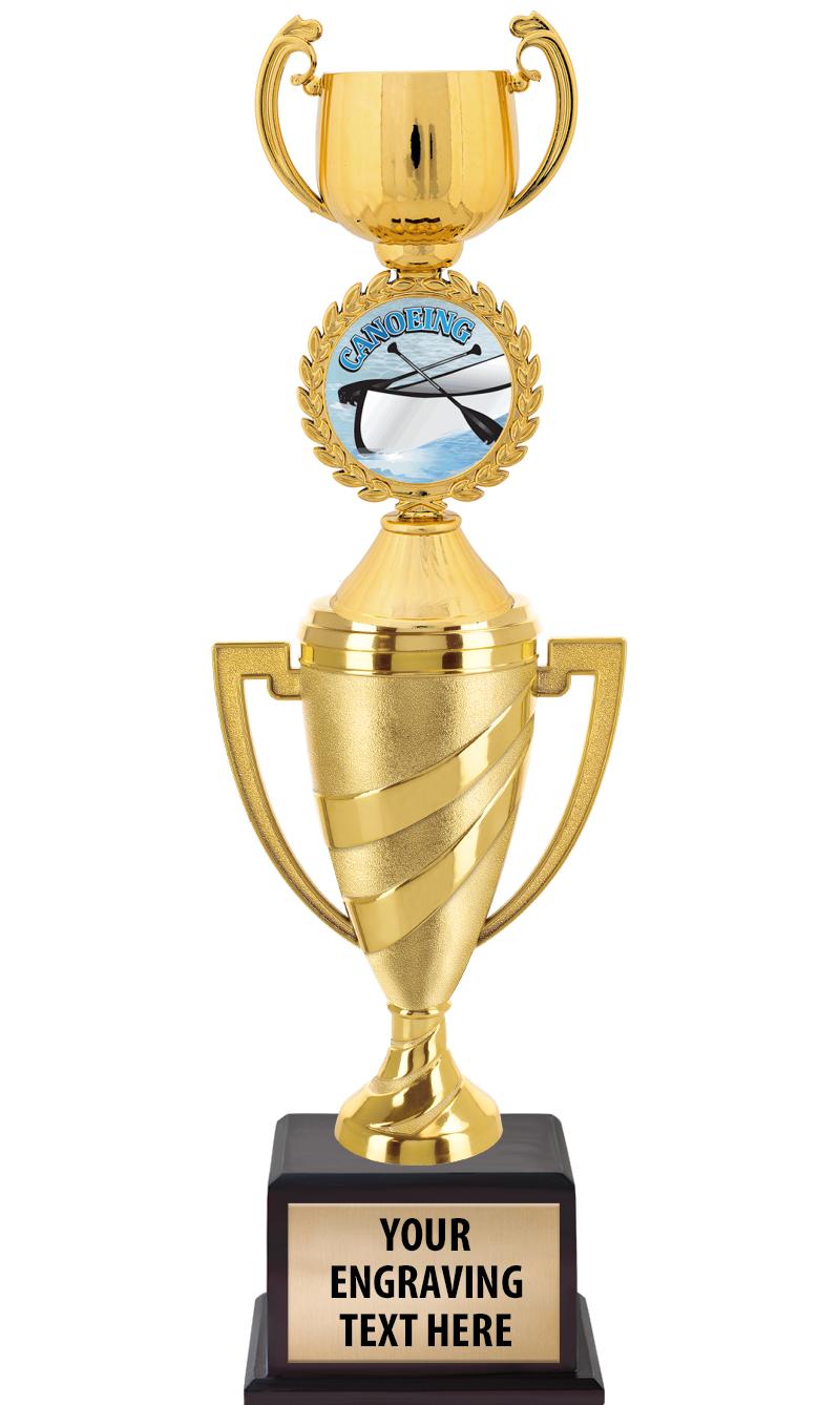 13"SWIRL CUP WOOD BS W FIG TRP