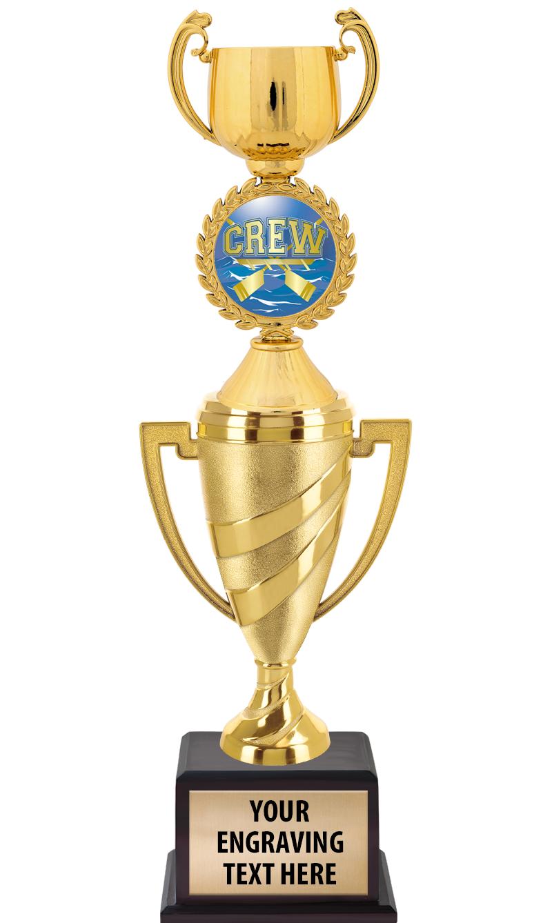 13"SWIRL CUP WOOD BS W FIG TRP