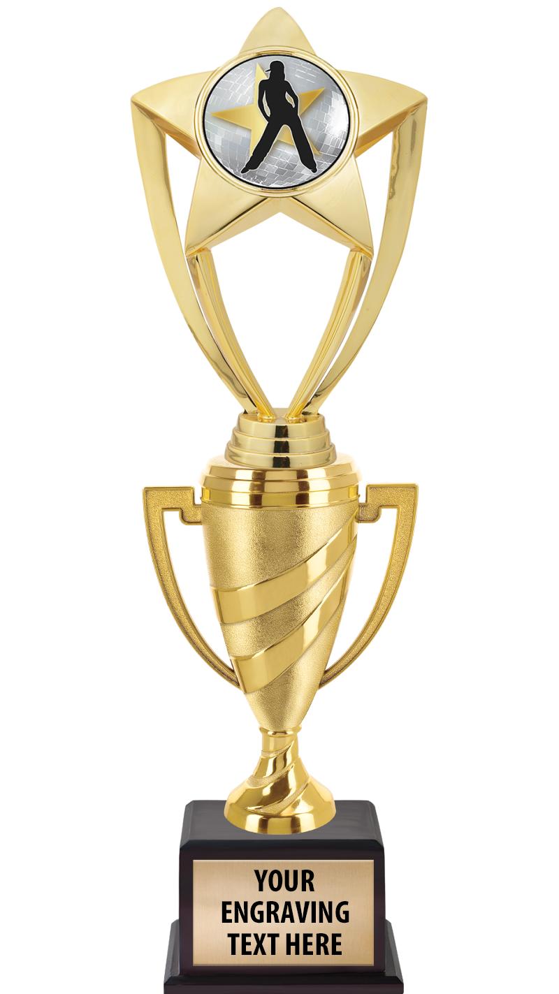 13"SWIRL CUP WOOD BS W FIG TRP