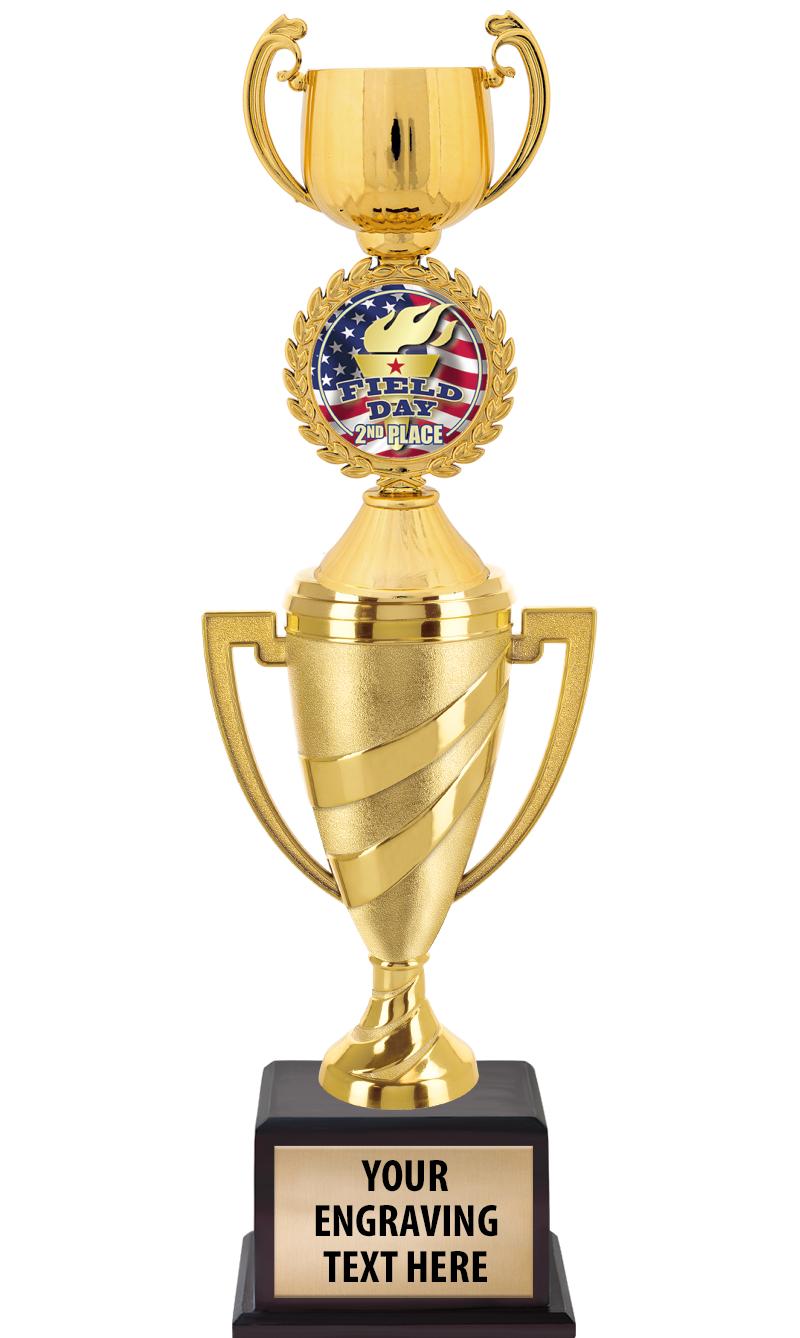 13"SWIRL CUP WOOD BS W FIG TRP