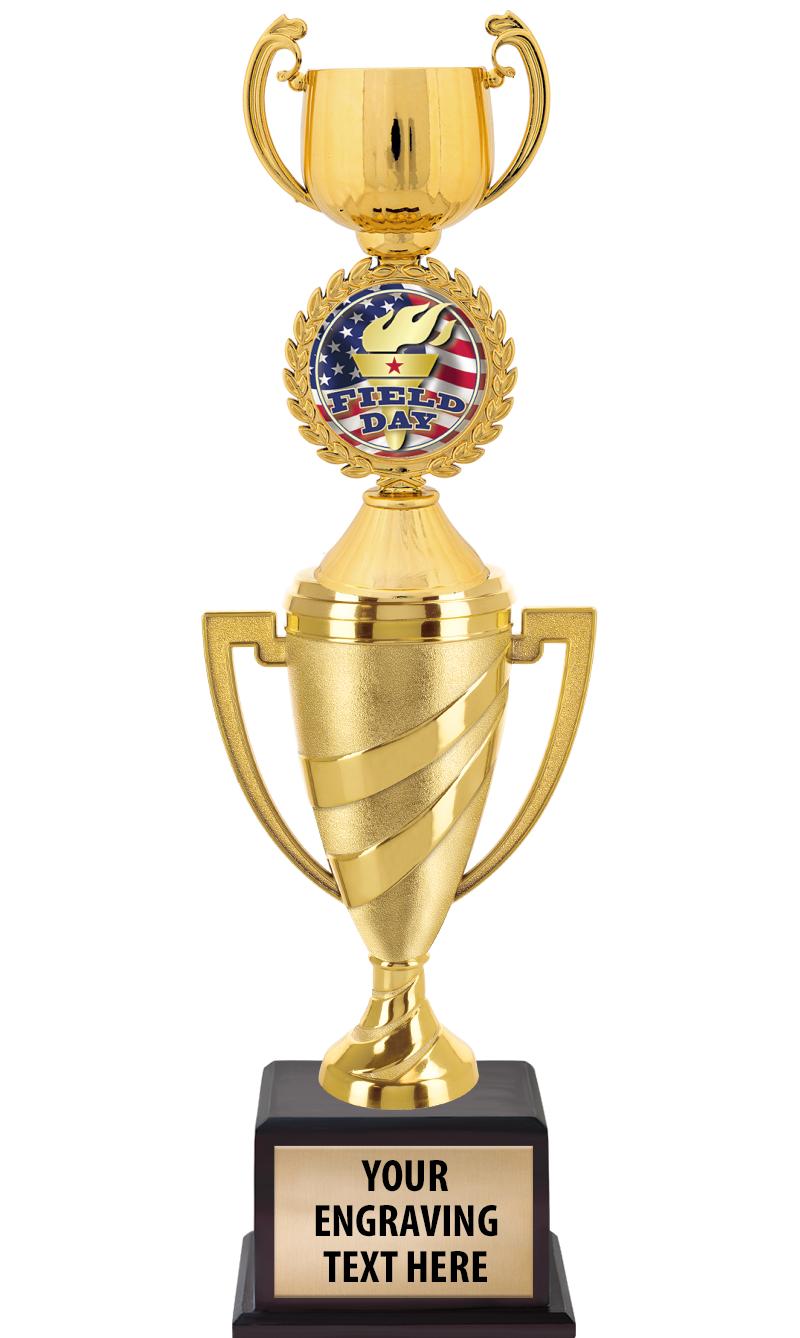 13"SWIRL CUP WOOD BS W FIG TRP