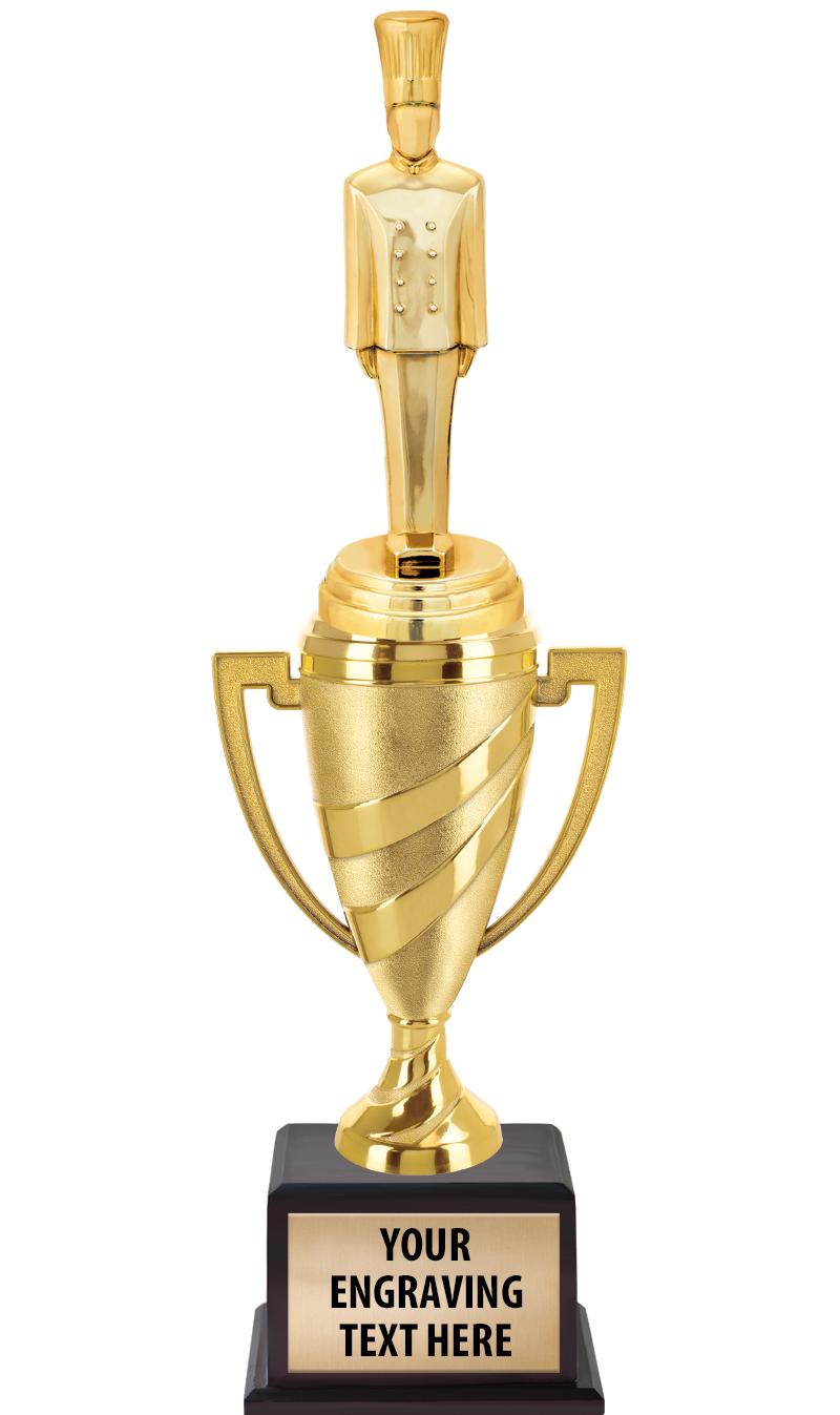 13"SWIRL CUP WOOD BS W FIG TRP