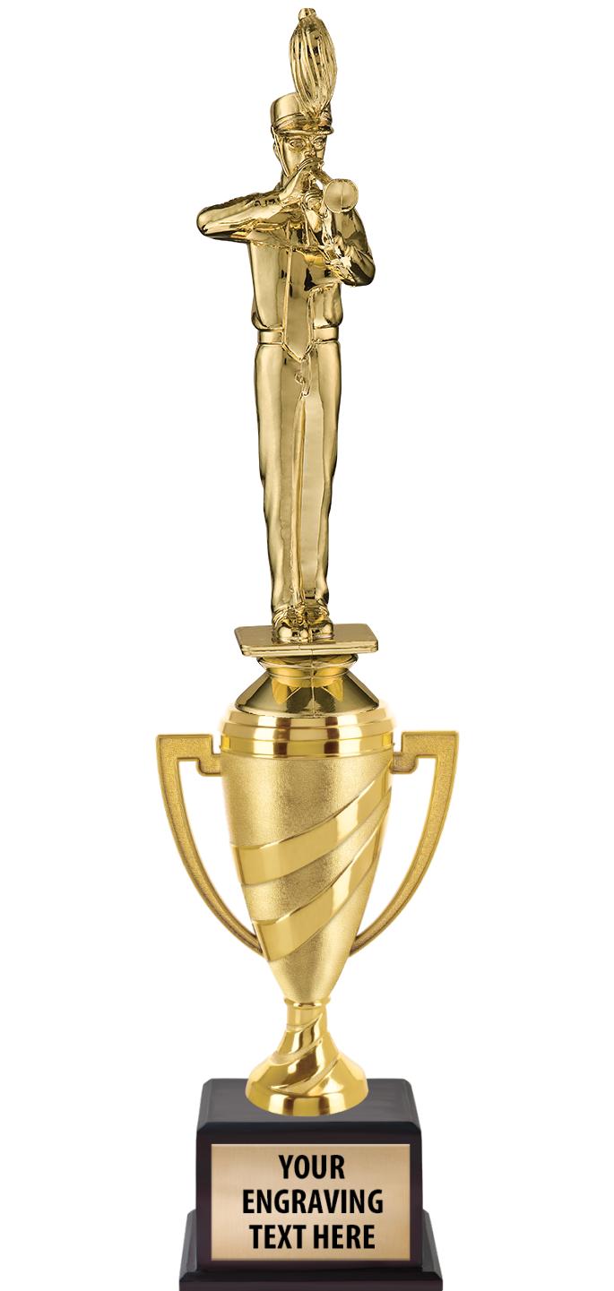 13"SWIRL CUP WOOD BS W FIG TRP