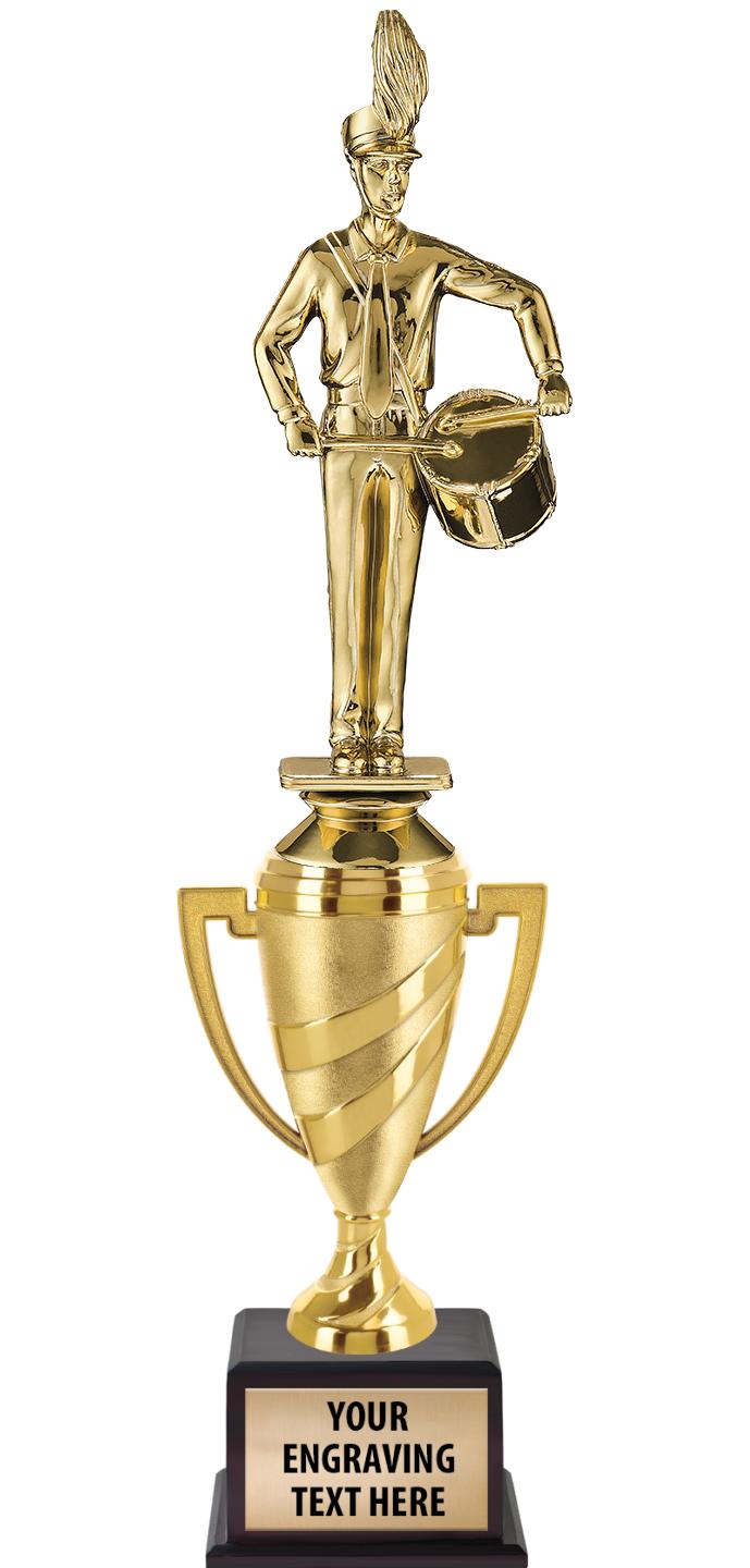 13"SWIRL CUP WOOD BS W FIG TRP