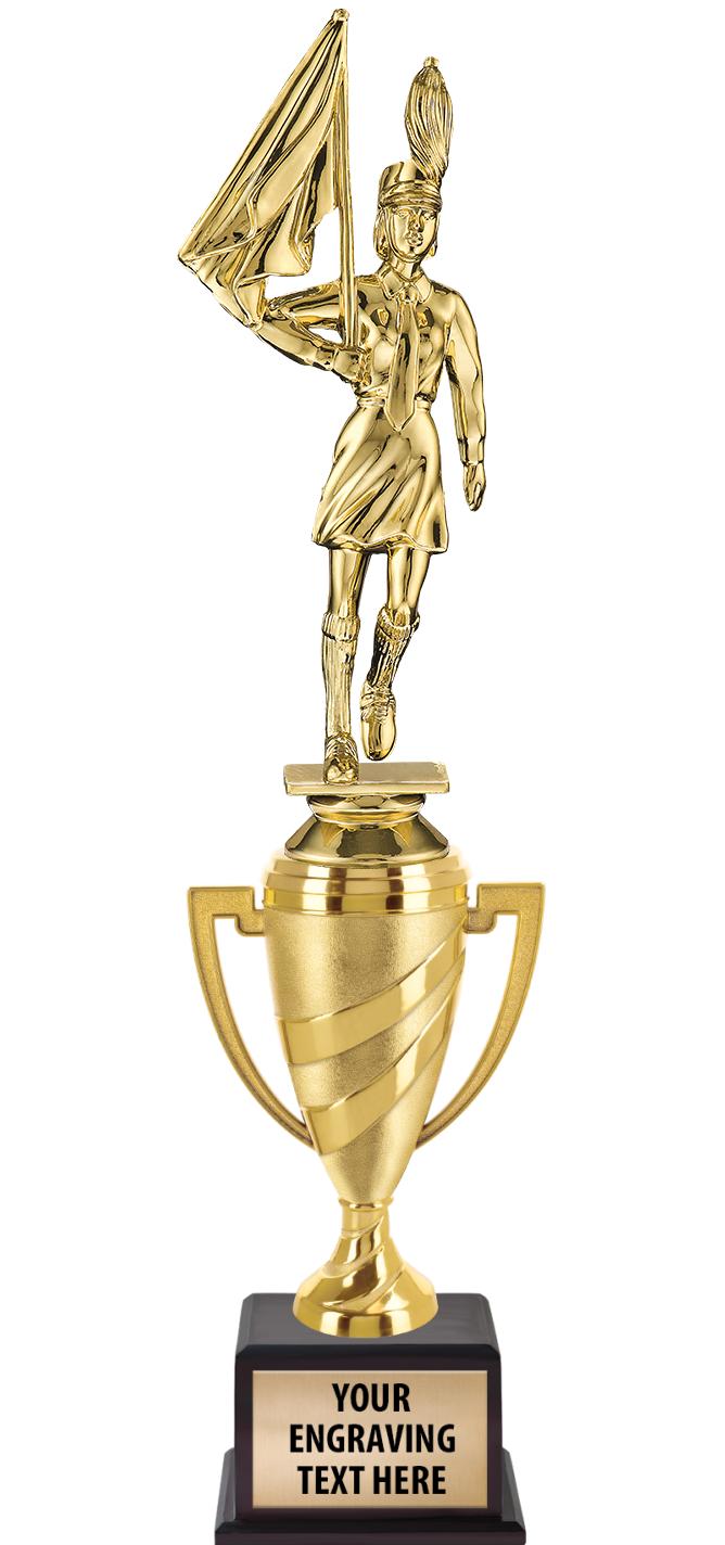 13"SWIRL CUP WOOD BS W FIG TRP