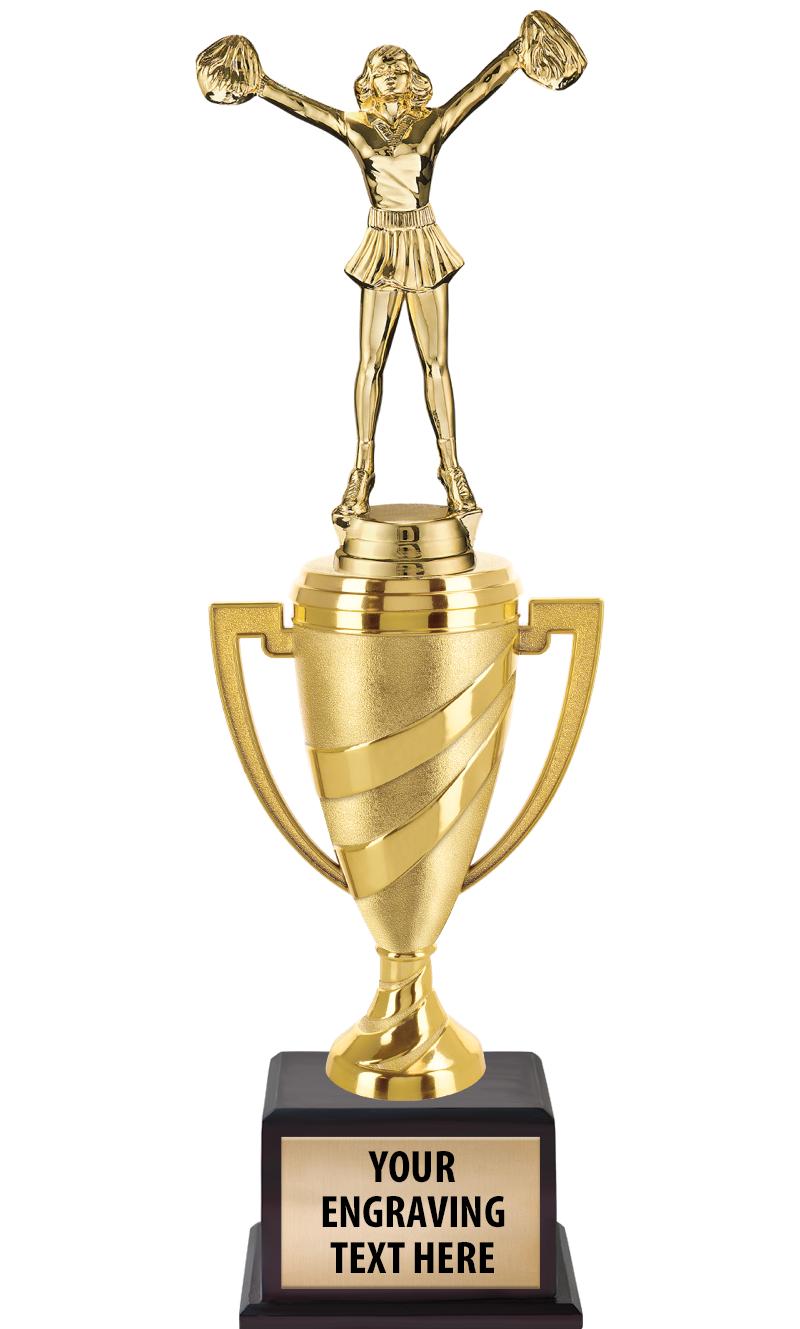 13"SWIRL CUP WOOD BS W FIG TRP