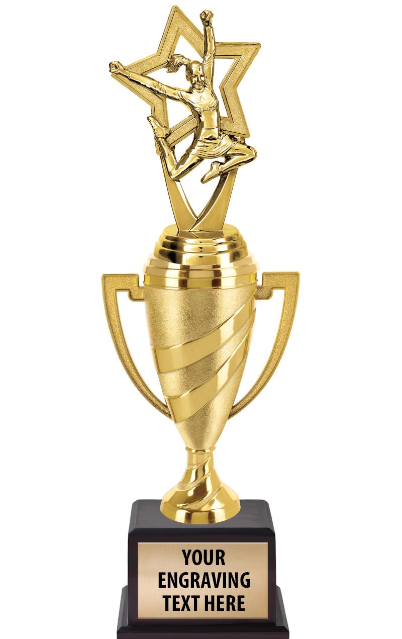 13"SWIRL CUP WOOD BS W FIG TRP