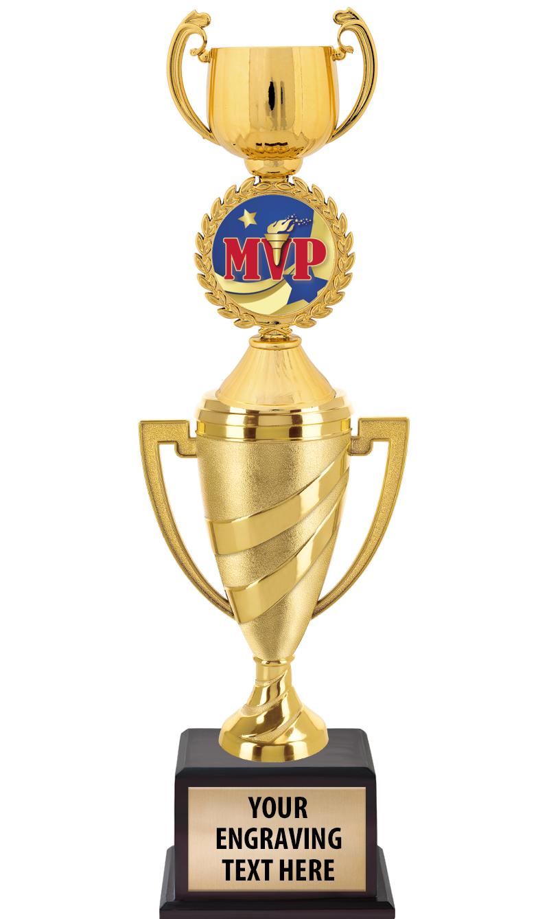 13"SWIRL CUP WOOD BS W FIG TRP