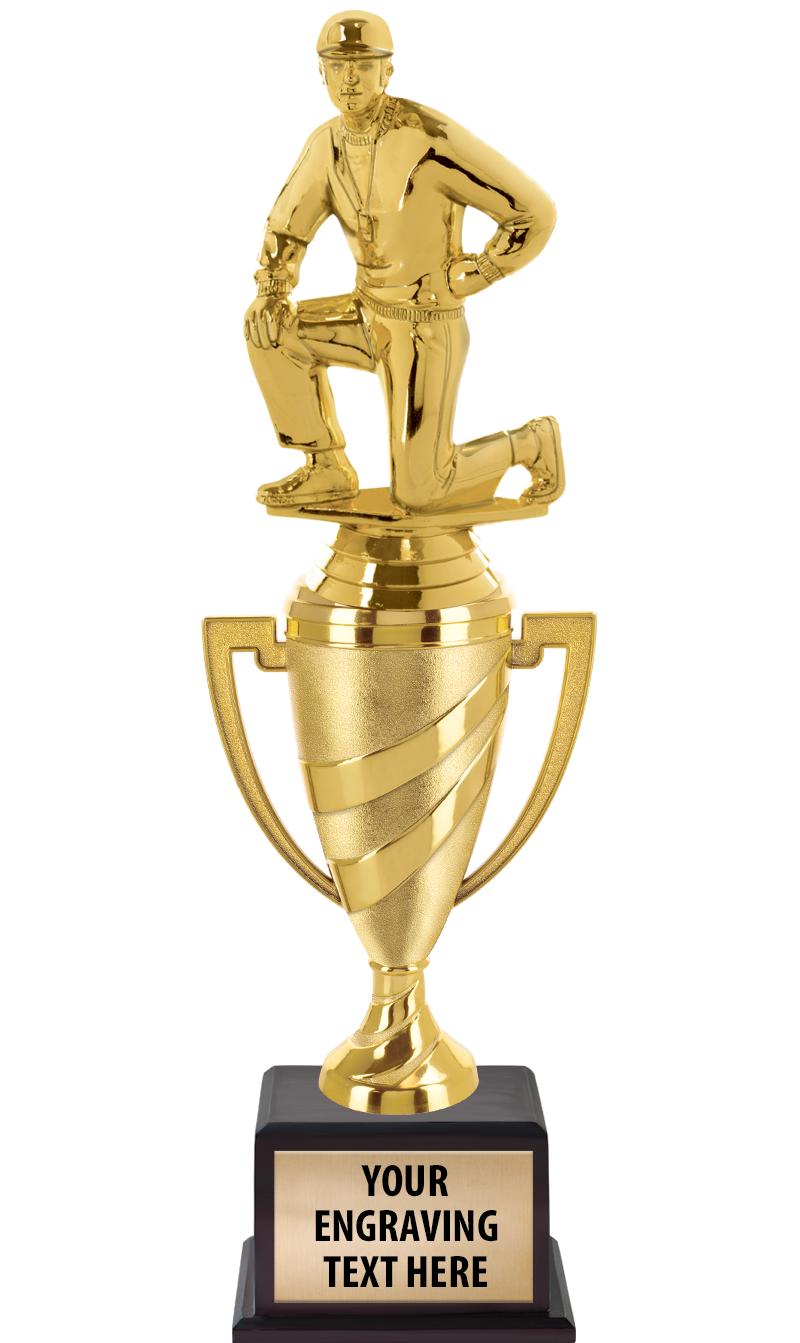 13"SWIRL CUP WOOD BS W FIG TRP