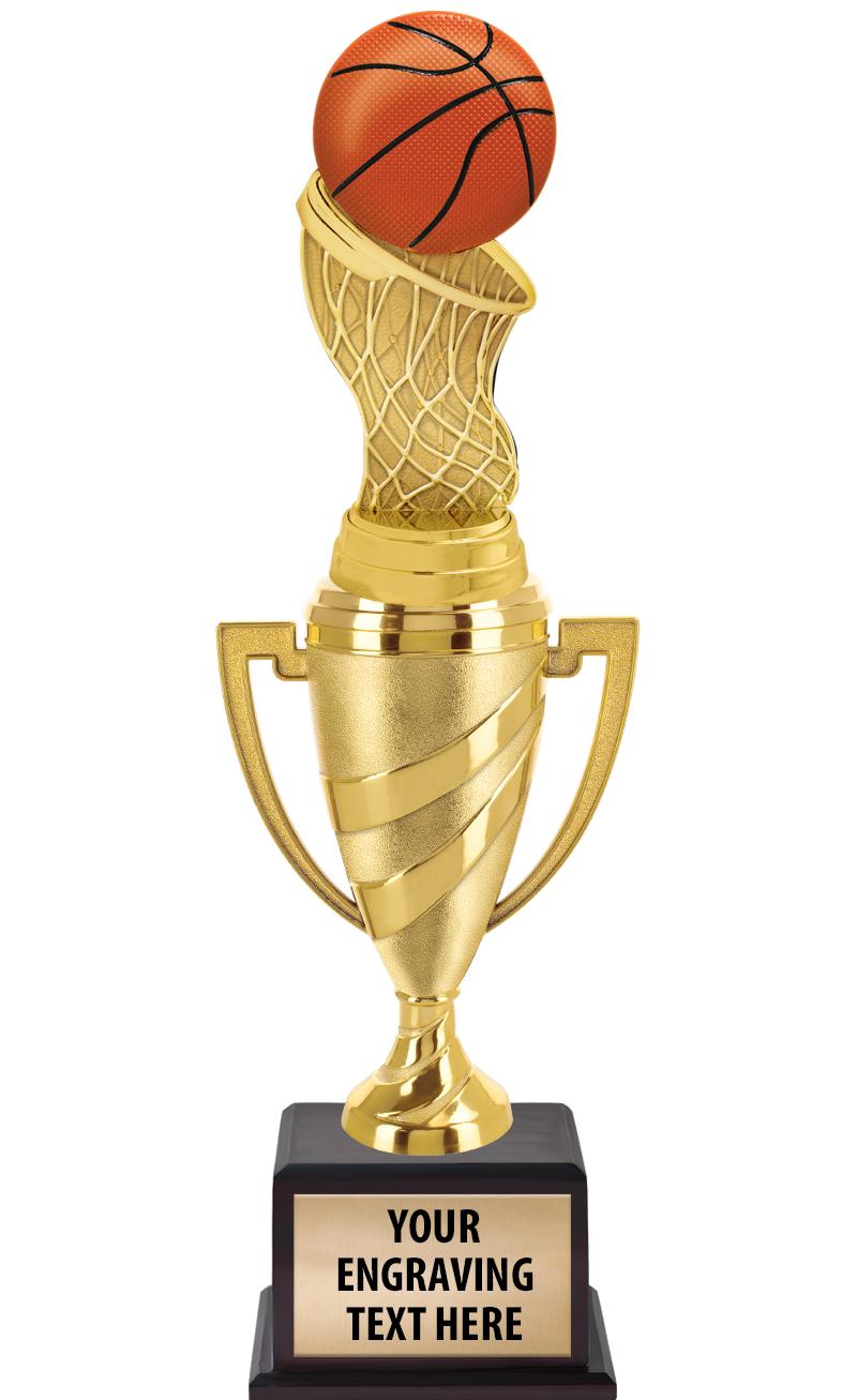 13"SWIRL CUP WOOD BS W FIG TRP