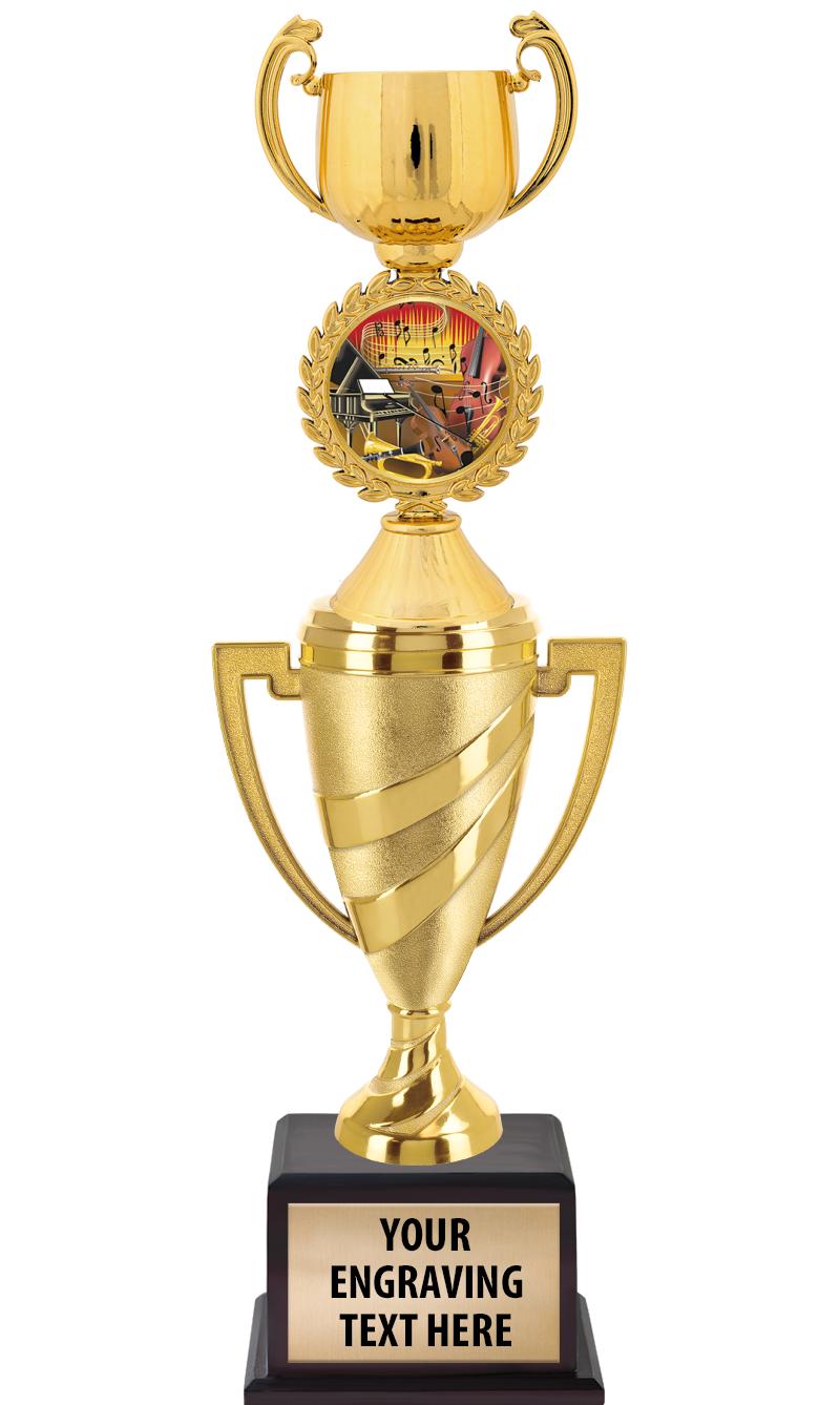 13"SWIRL CUP WOOD BS W FIG TRP