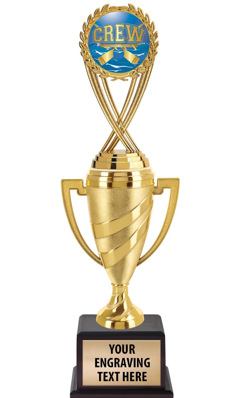 13"SWIRL CUP WOOD BS W FIG TRP