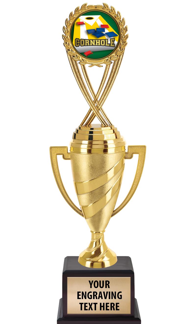 13"SWIRL CUP WOOD BS W FIG TRP