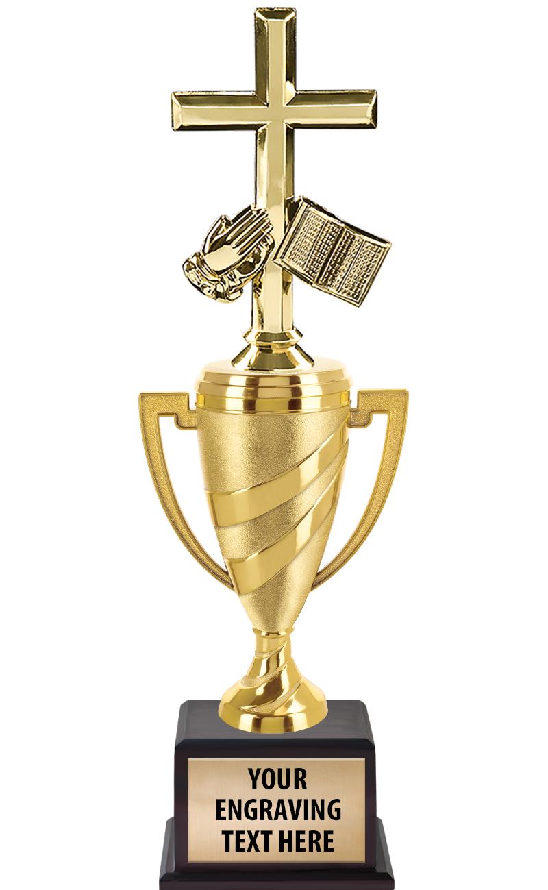 13"SWIRL CUP WOOD BS W FIG TRP