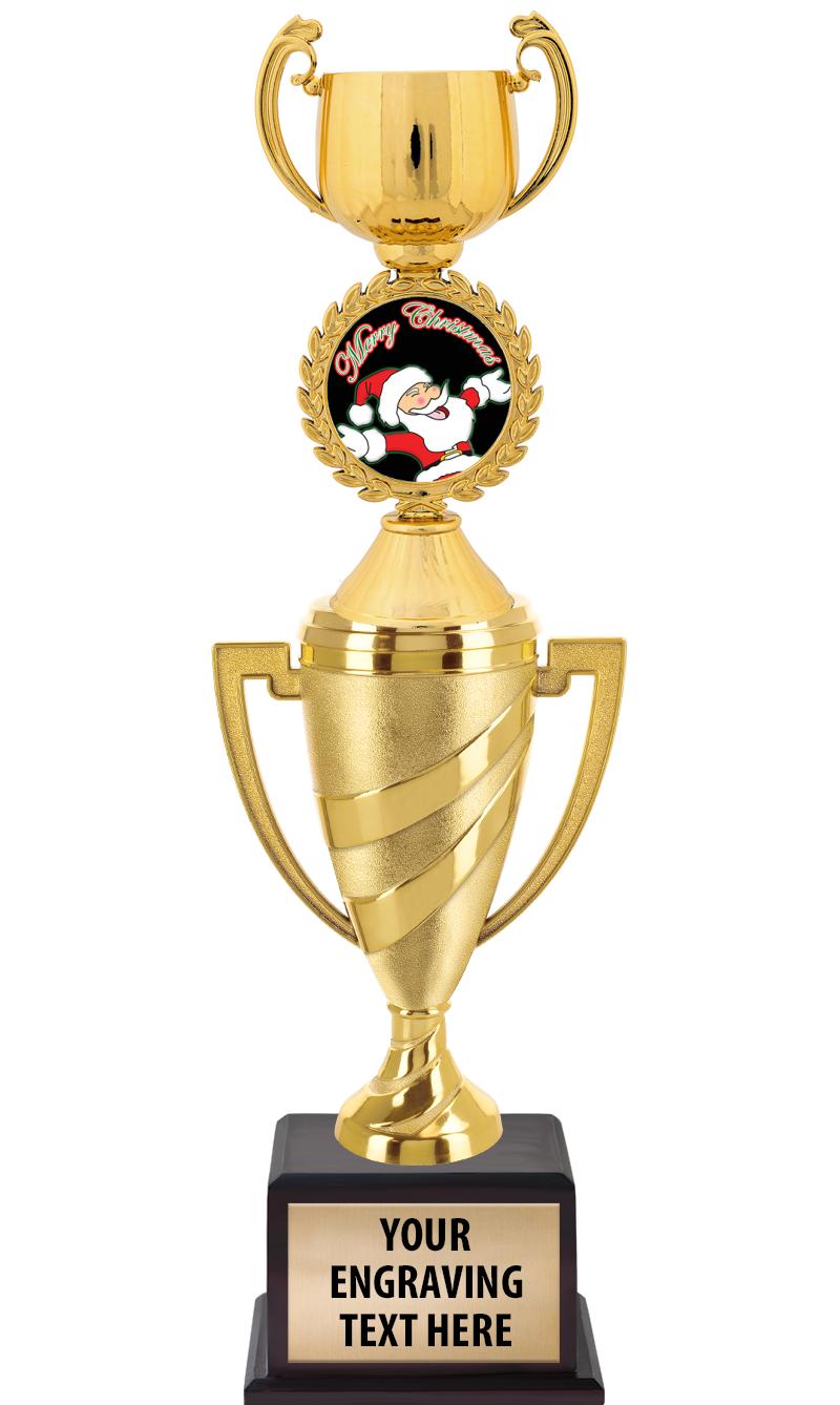 13"SWIRL CUP WOOD BS W FIG TRP