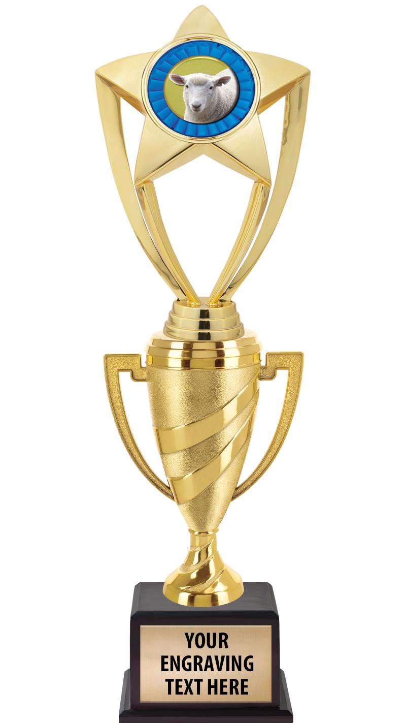 13"SWIRL CUP WOOD BS W FIG TRP