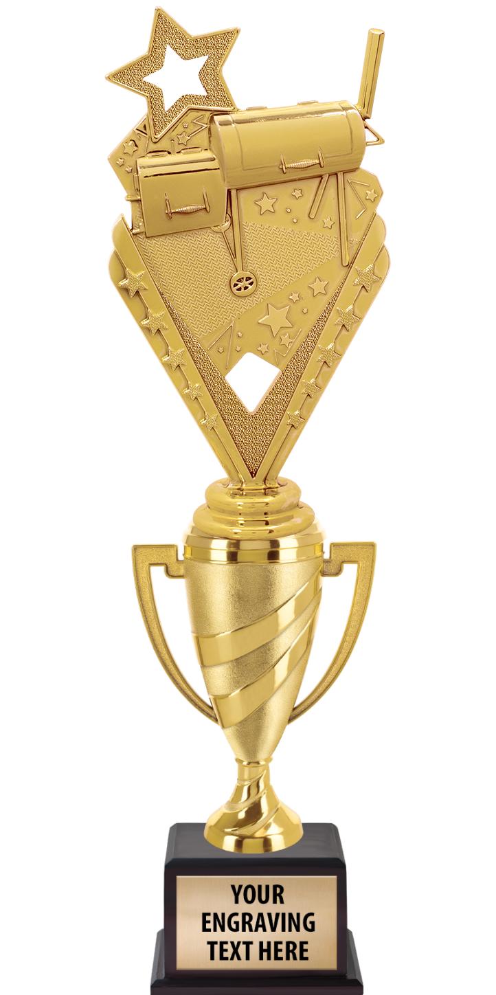 13"SWIRL CUP WOOD BS W FIG TRP