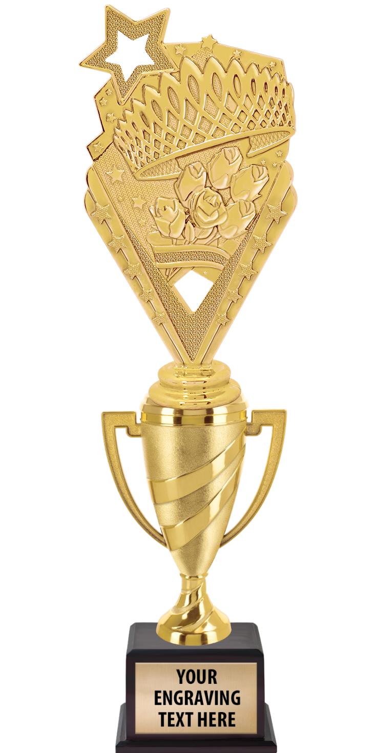 13"SWIRL CUP WOOD BS W FIG TRP