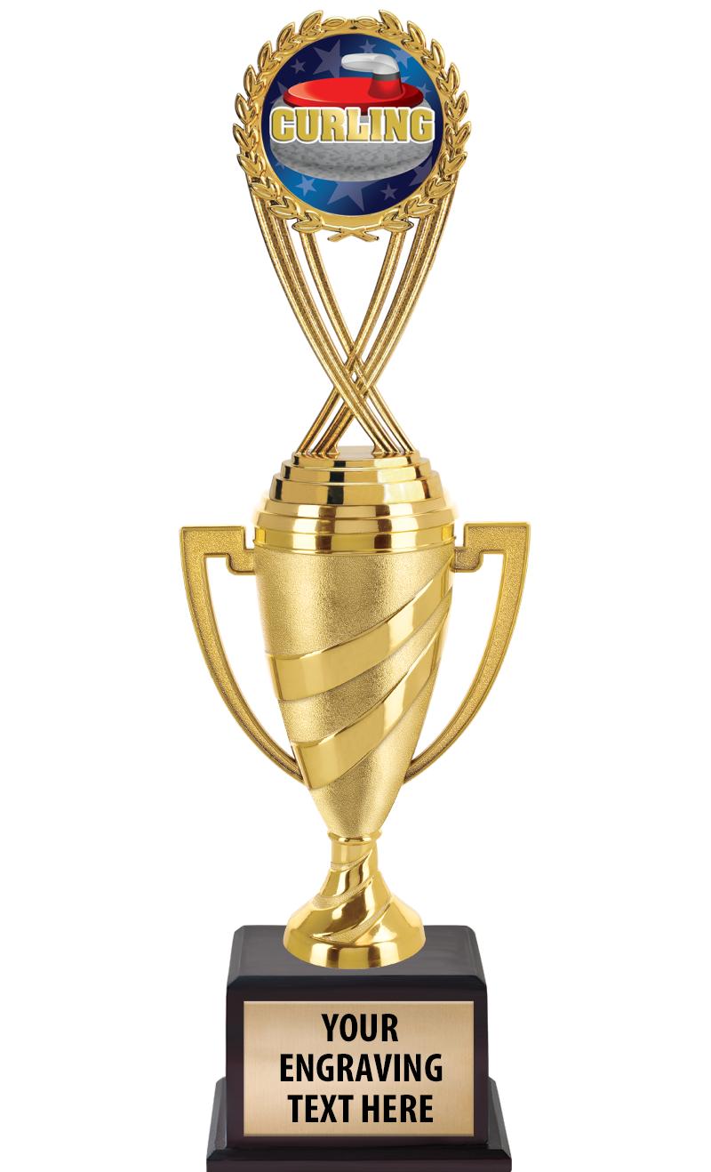 13"SWIRL CUP WOOD BS W FIG TRP