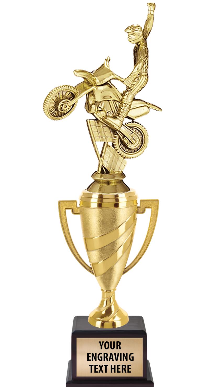 13"SWIRL CUP WOOD BS W FIG TRP