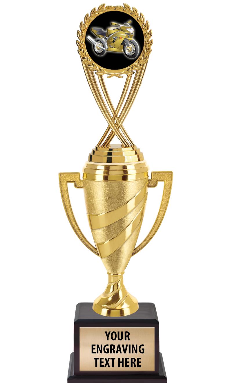 13"SWIRL CUP WOOD BS W FIG TRP