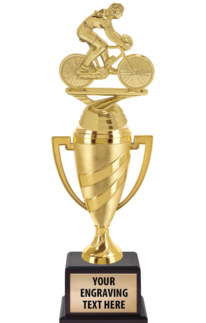 13"SWIRL CUP WOOD BS W FIG TRP