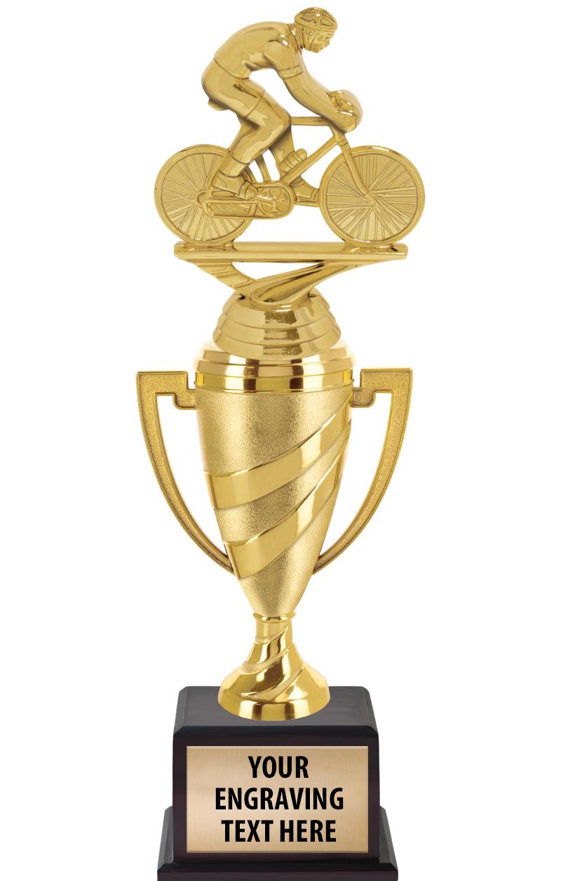 13"SWIRL CUP WOOD BS W FIG TRP