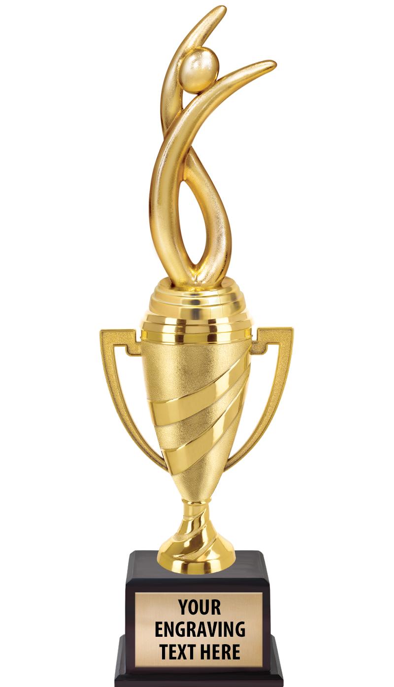 13"SWIRL CUP WOOD BS W FIG TRP