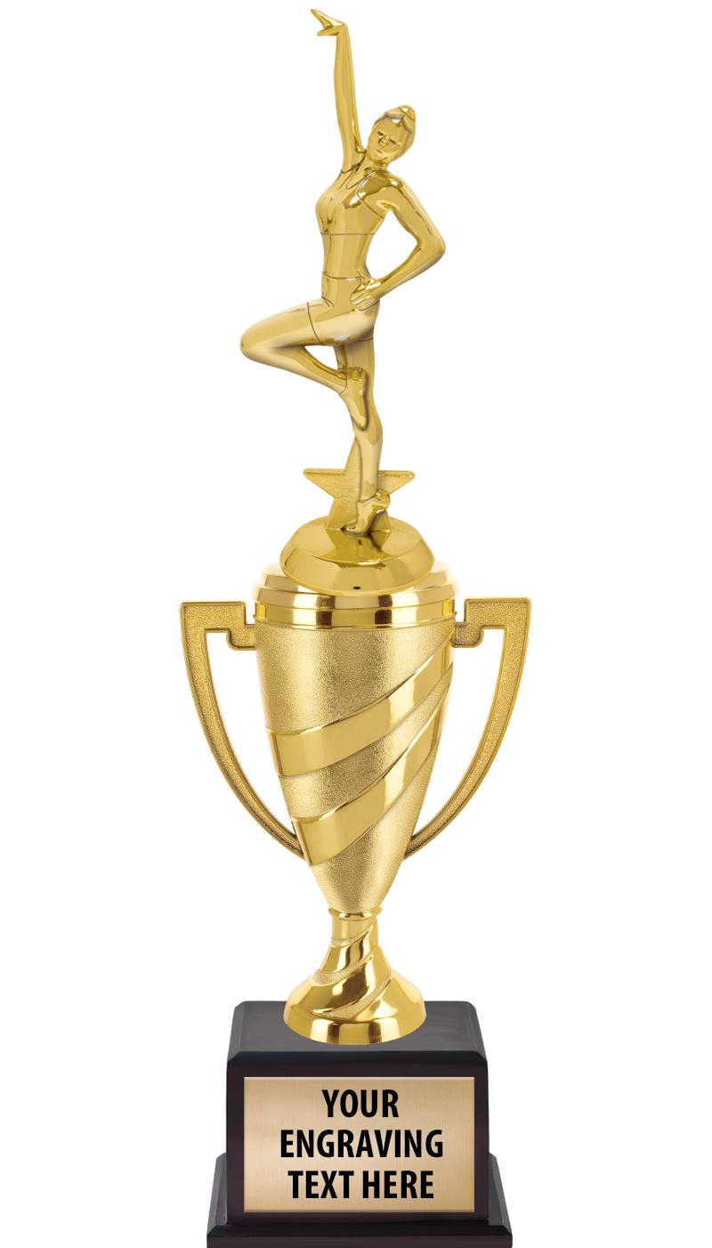 13"SWIRL CUP WOOD BS W FIG TRP