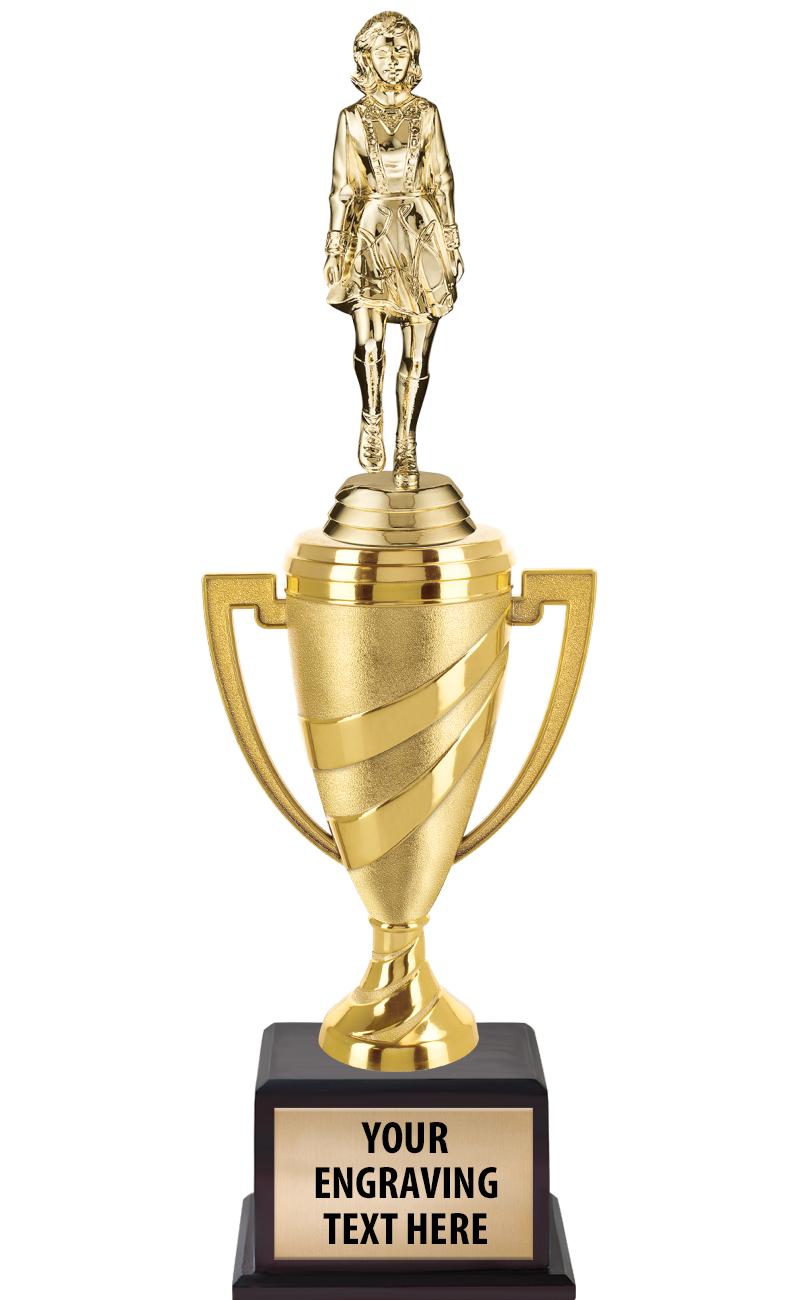 13"SWIRL CUP WOOD BS W FIG TRP