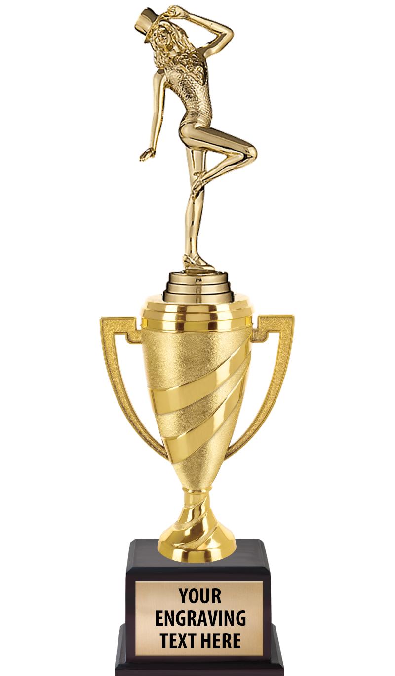 13"SWIRL CUP WOOD BS W FIG TRP