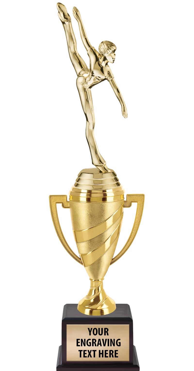 13"SWIRL CUP WOOD BS W FIG TRP