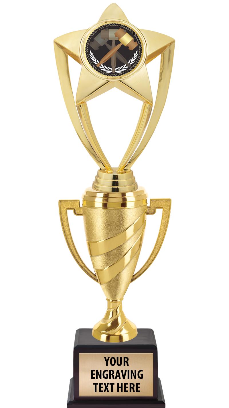 13"SWIRL CUP WOOD BS W FIG TRP