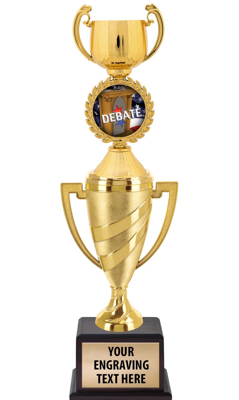 13"SWIRL CUP WOOD BS W FIG TRP