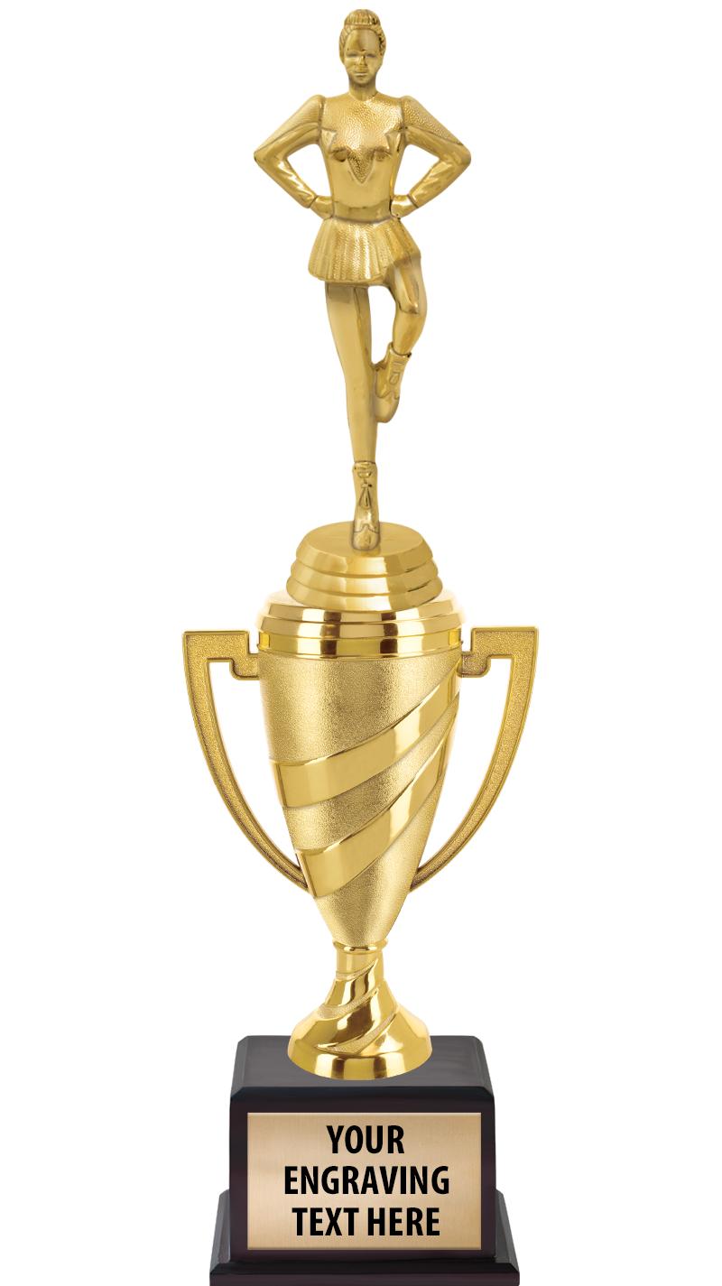 13"SWIRL CUP WOOD BS W FIG TRP