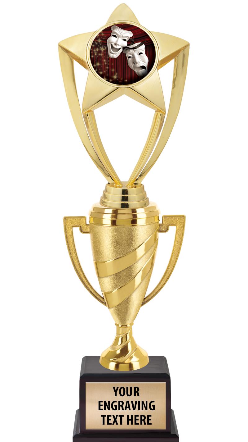 13"SWIRL CUP WOOD BS W FIG TRP