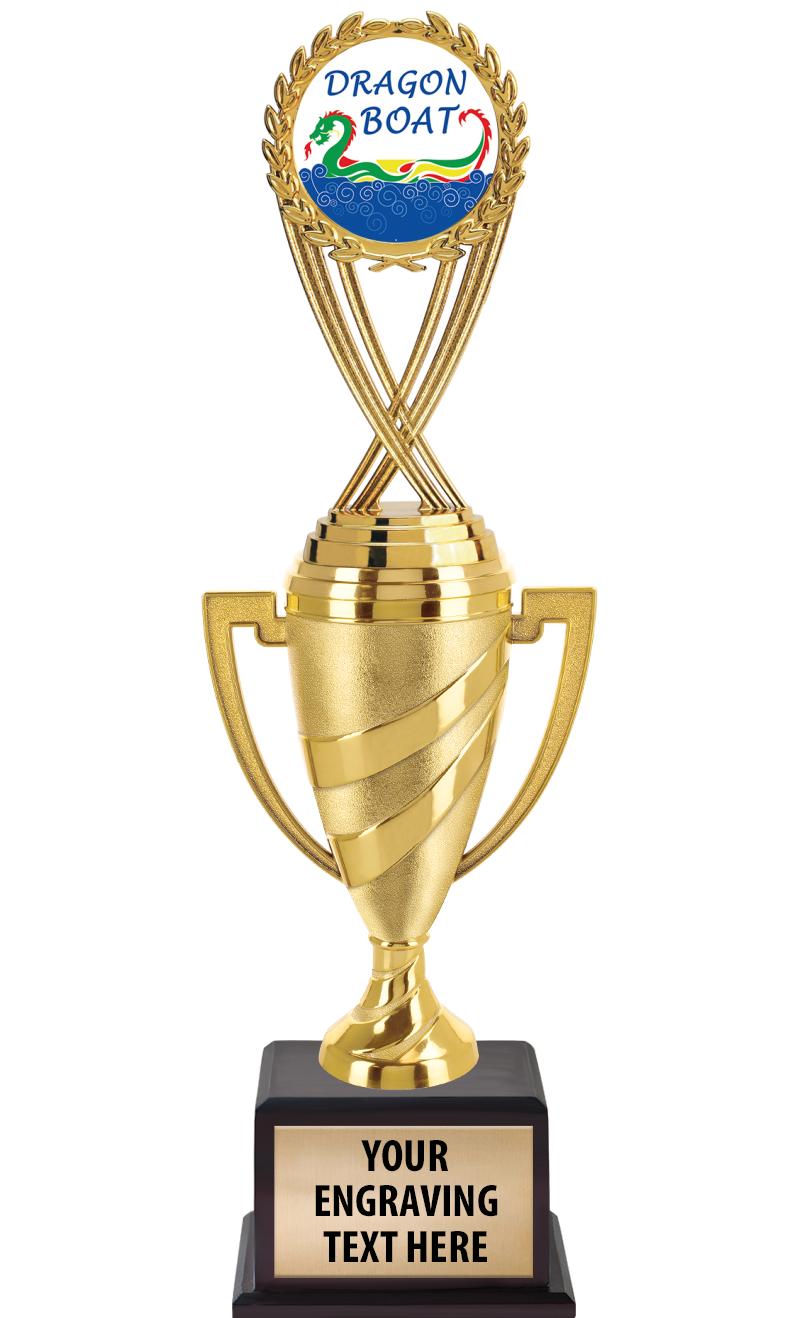 13"SWIRL CUP WOOD BS W FIG TRP