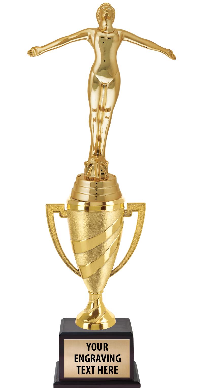 13"SWIRL CUP WOOD BS W FIG TRP