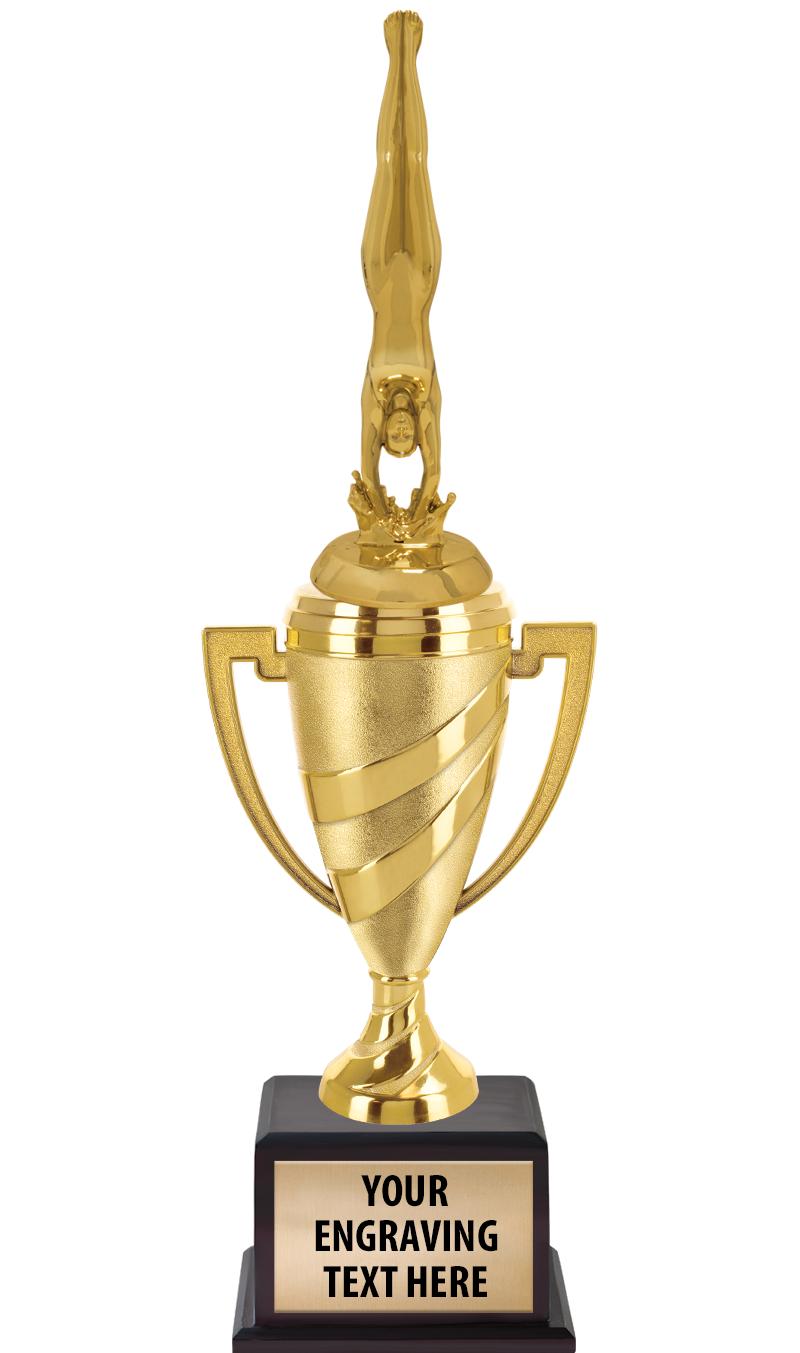 13"SWIRL CUP WOOD BS W FIG TRP