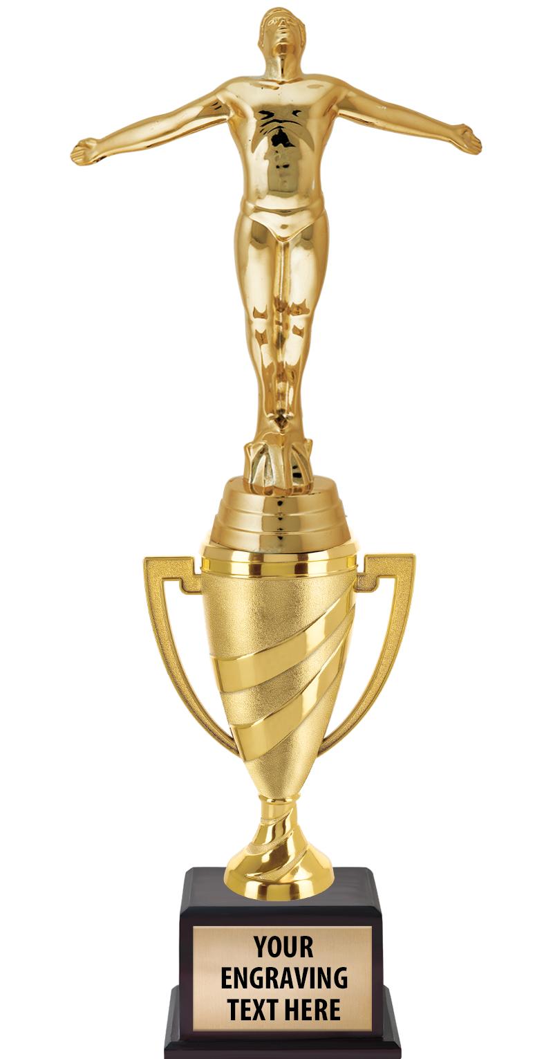 13"SWIRL CUP WOOD BS W FIG TRP