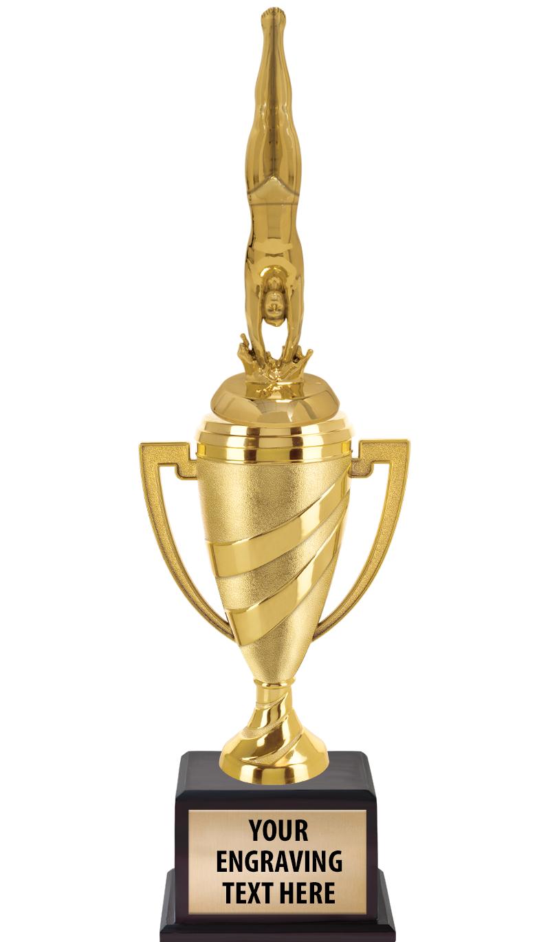 13"SWIRL CUP WOOD BS W FIG TRP