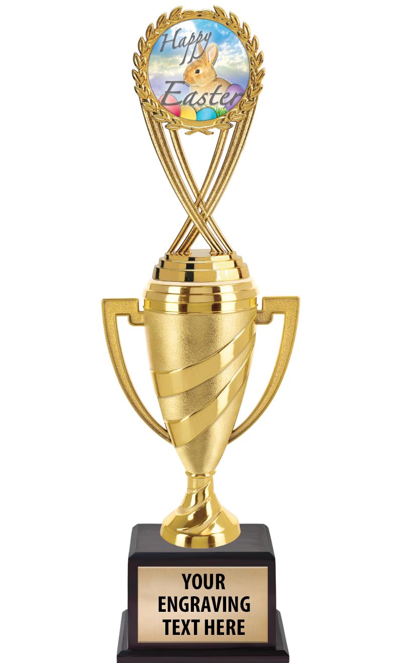 13"SWIRL CUP WOOD BS W FIG TRP