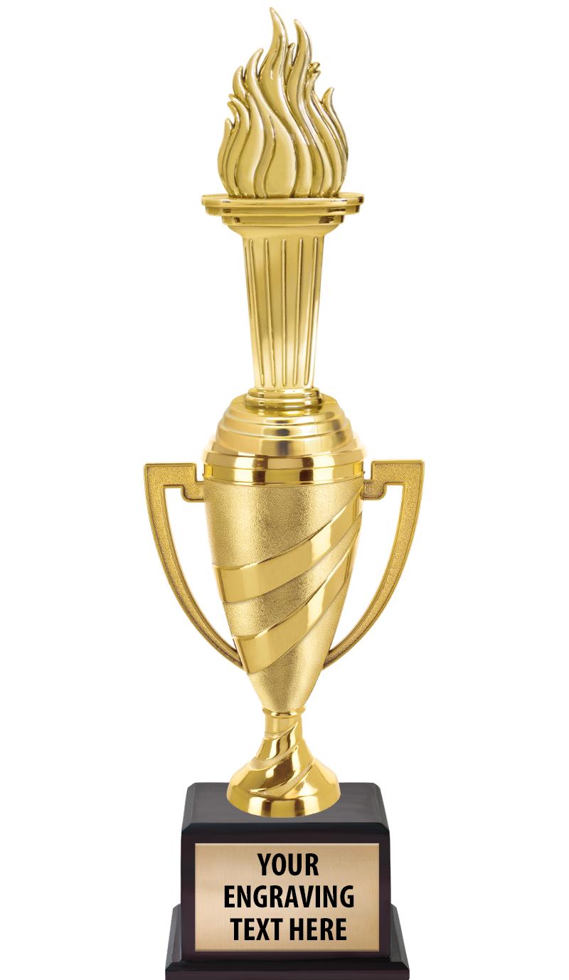 13"SWIRL CUP WOOD BS W FIG TRP