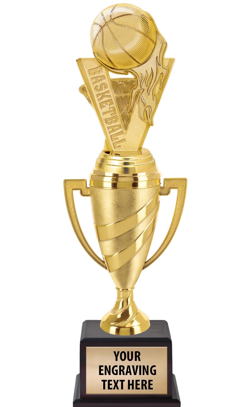 13"SWIRL CUP WOOD BS W FIG TRP